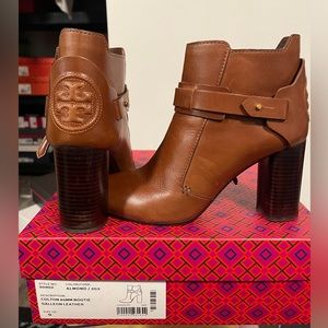 Tory Burch Brown Leather Bootie- size 9